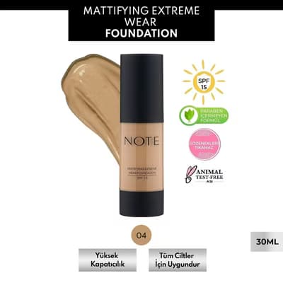 Note Mattifying Extreme Wear Fondöten No: 04