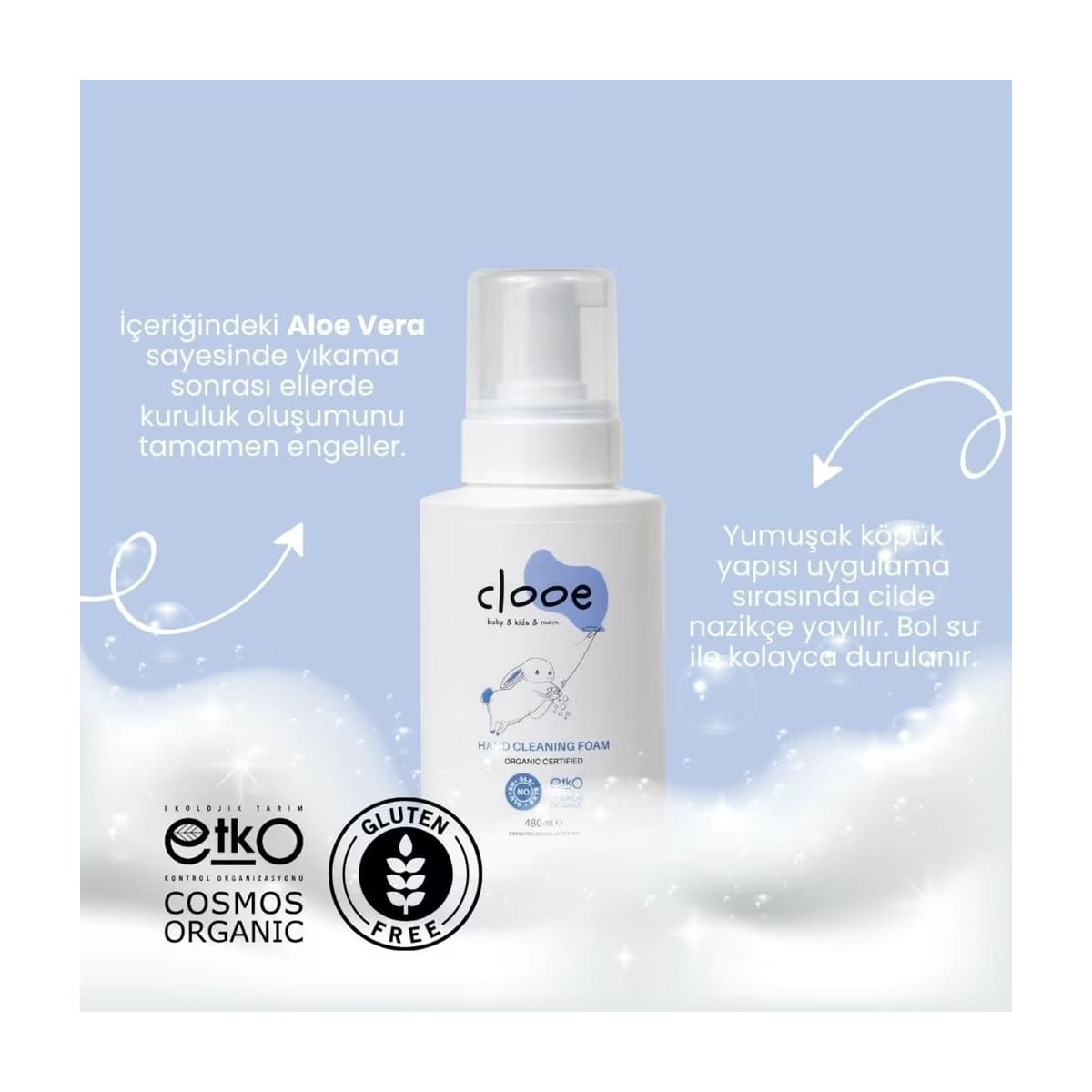 Clooe El Temizleme Köpüğü 480 ml - Gratis 2