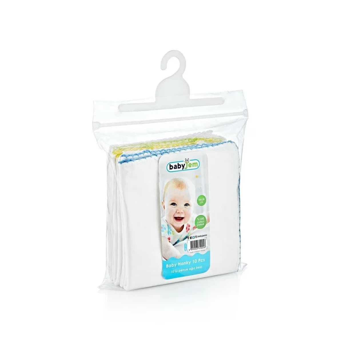 Babyjem Penye Ağız Bezi Beyaz 28x28 10'lu