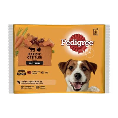 Pedigree Poşet Mama Etli Seçenekler 4x100 gr