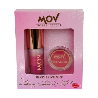 Mov Rosy Love Lip Gloss + Allık - Gratis