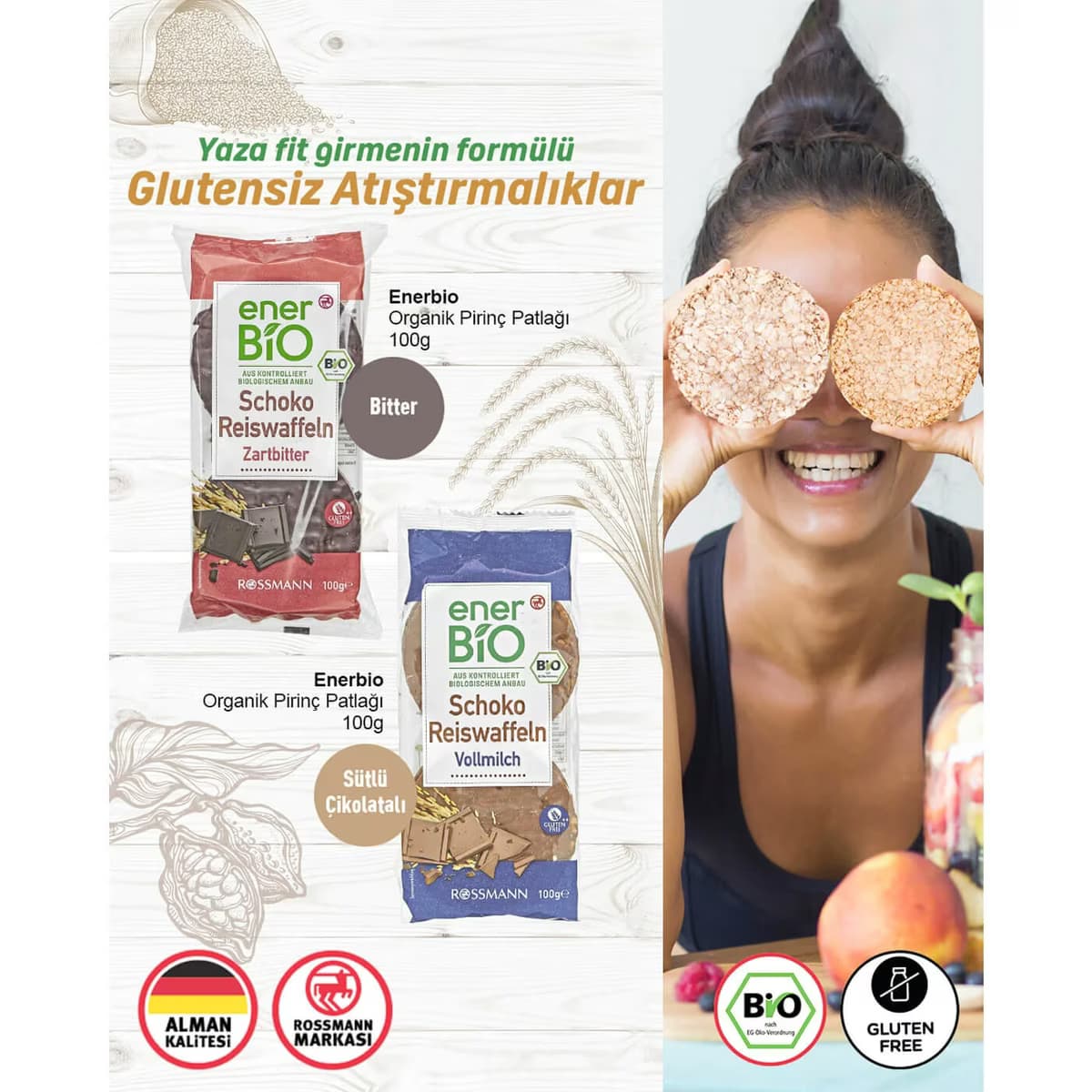 Enerbio Organik Pirinç Patlağı Çikolata 100 gr 3