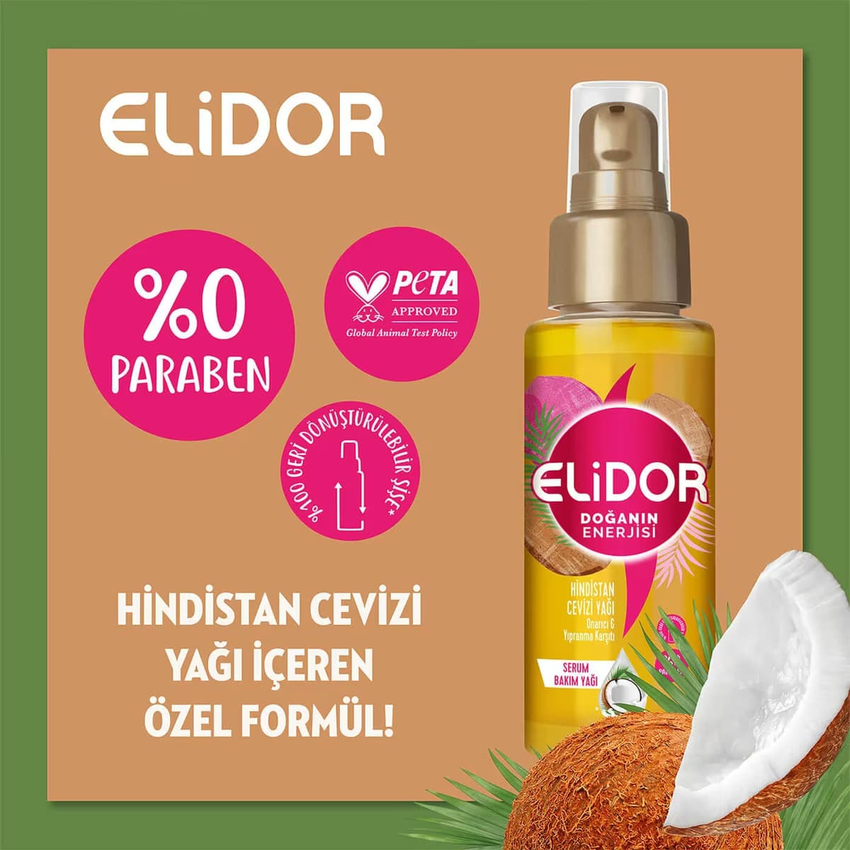 Elidor Saç Bakım Yağı Hindistan Cevizi 80 ml 4