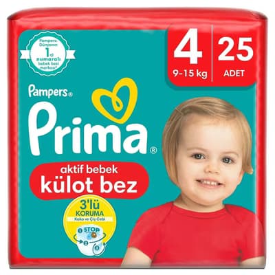 Prima Bebek Bezi 4 Beden Maxi 25'li