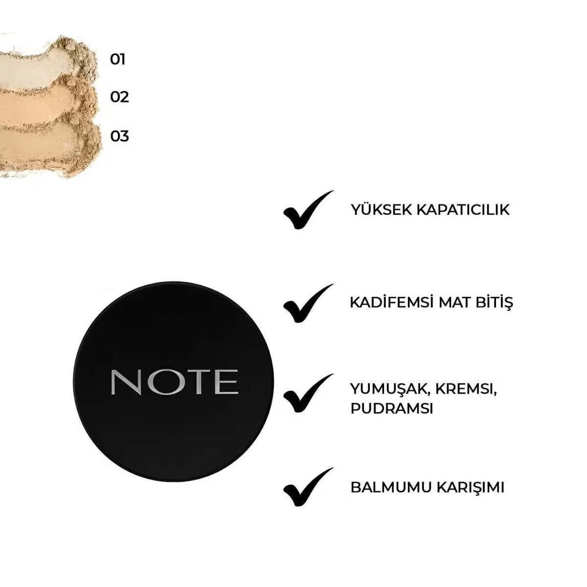 Note Luminous Silk Compact Pudra 01 Beige 3