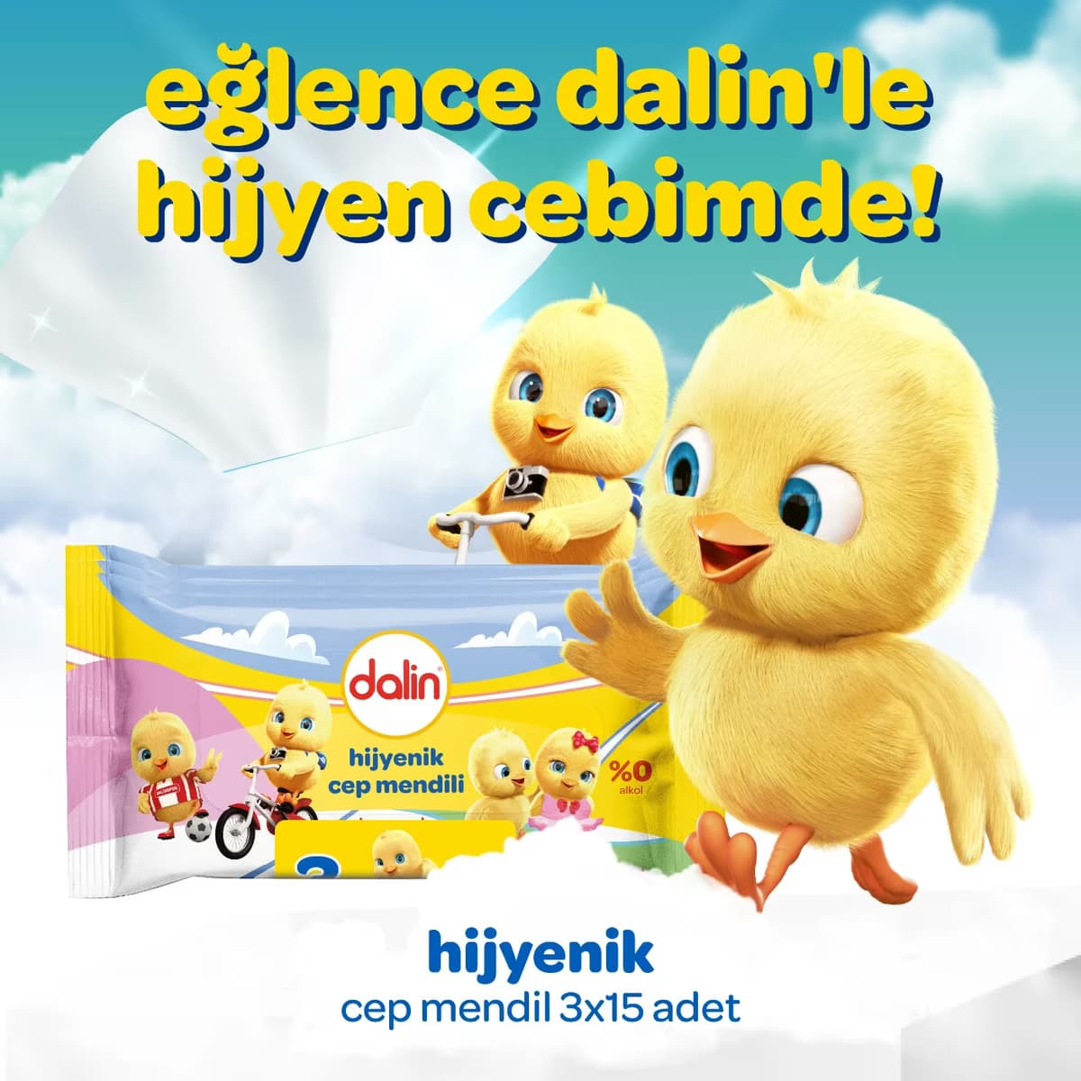 Dalin Islak Cep Mendili Hijyenik 3x15 adet 2