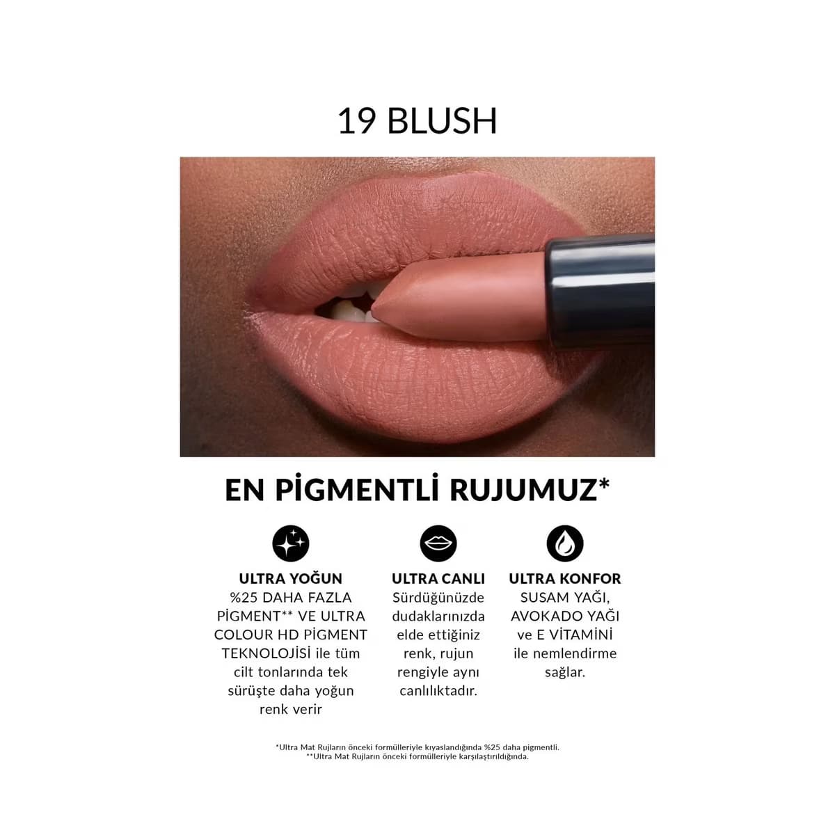 Avon Ultra Mat Ruj 19 Blush - Gratis 2