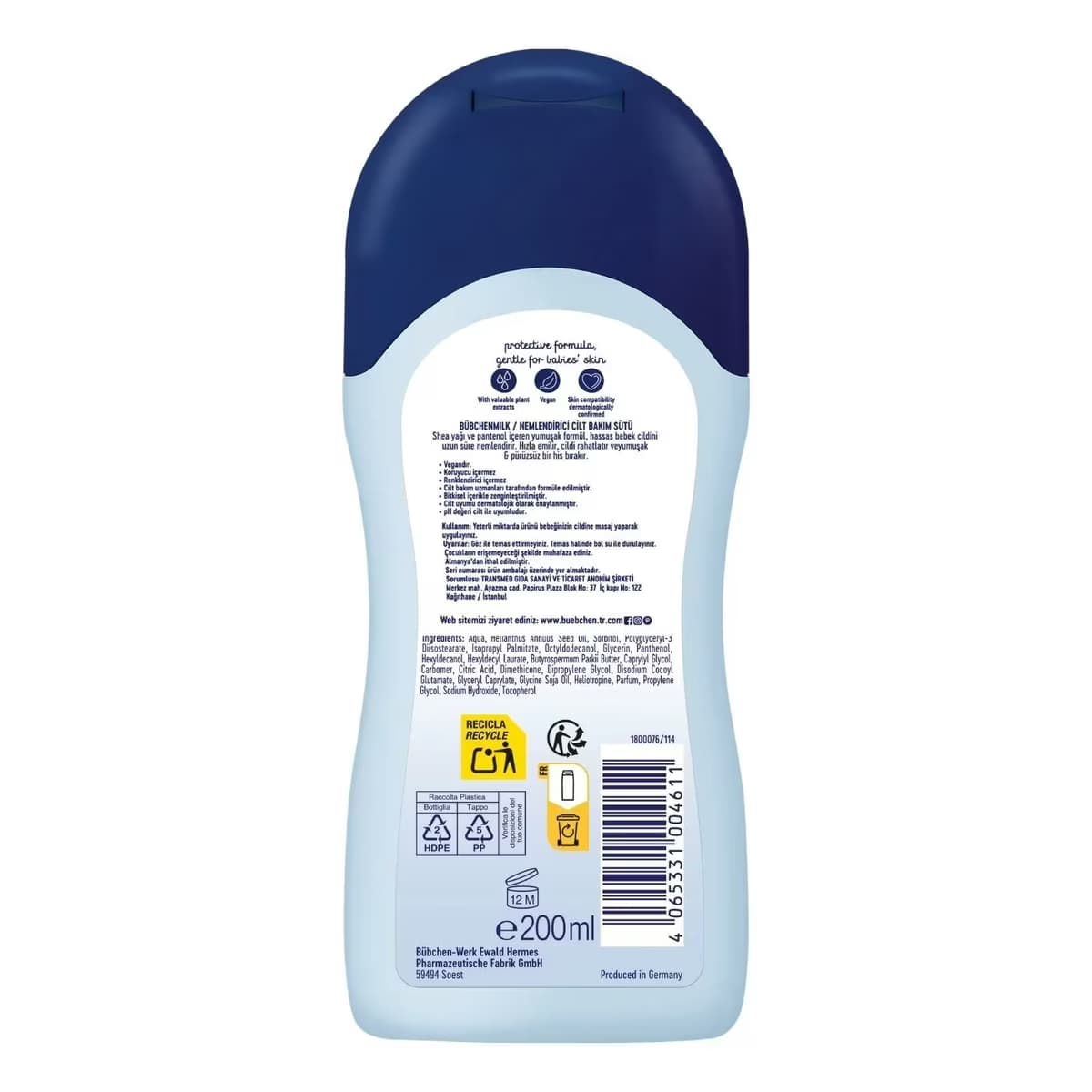 Bübchen Nemlendirici Süt 200 ml 2