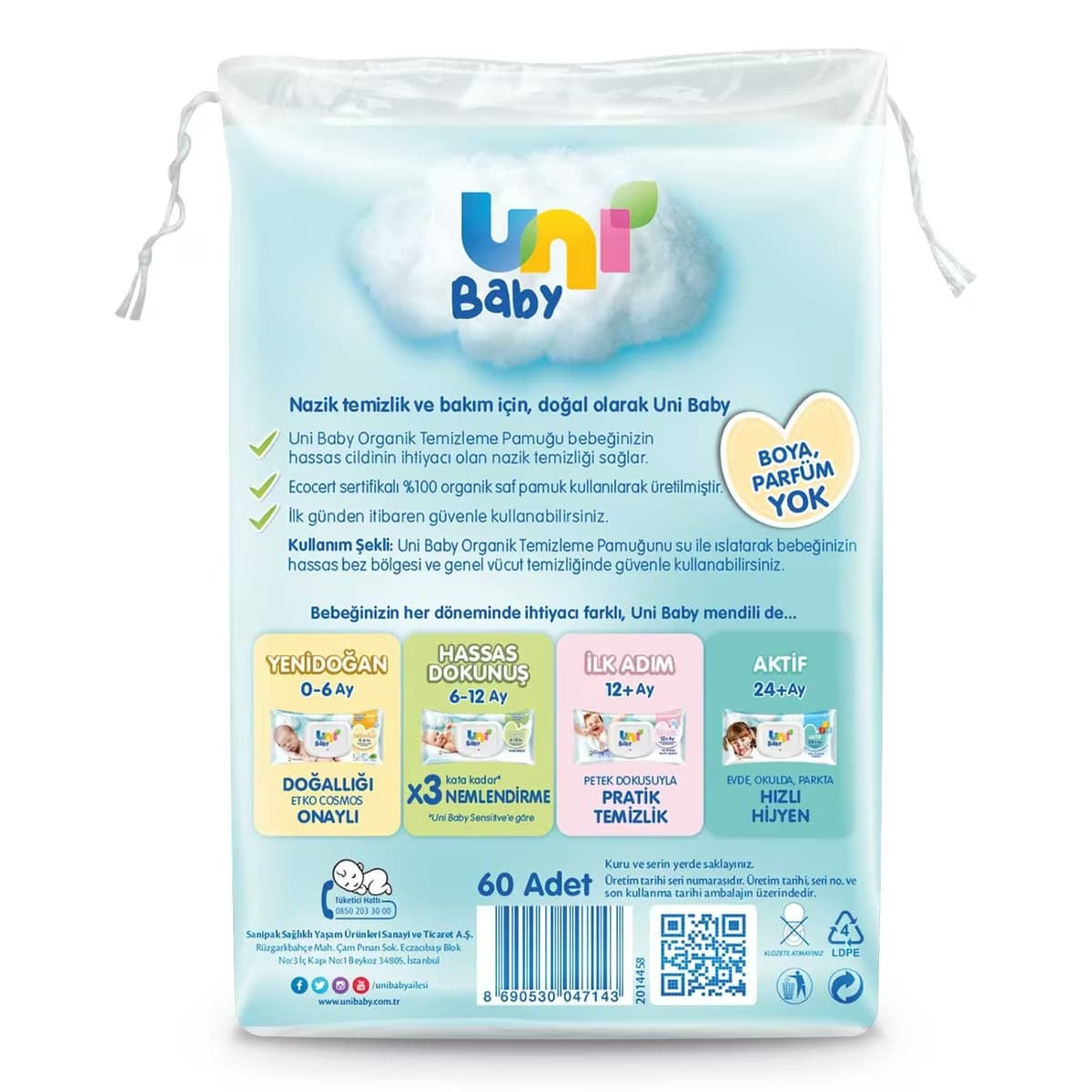 Uni Baby Bebek Pamuğu 60'lı 2