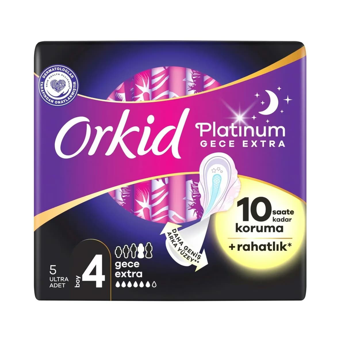 Orkid Hijyenik Ped Platinum Gece Extra 4'lü 2