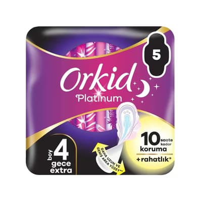 Orkid Hijyenik Ped Platinum Gece Extra 4'lü