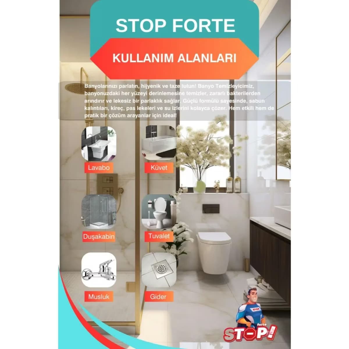 Stop Forte WC & Banyo Temizleyici 750 ml 4