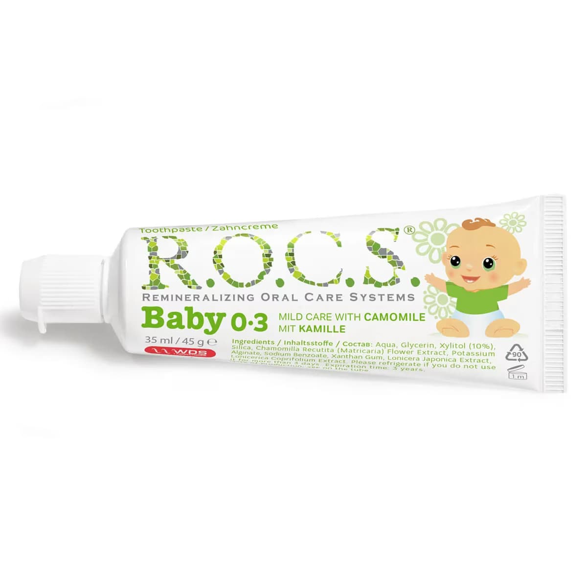 Rocs Diş Macunu Papatya Özlü 0 - 3 Yaş 35 ml 2