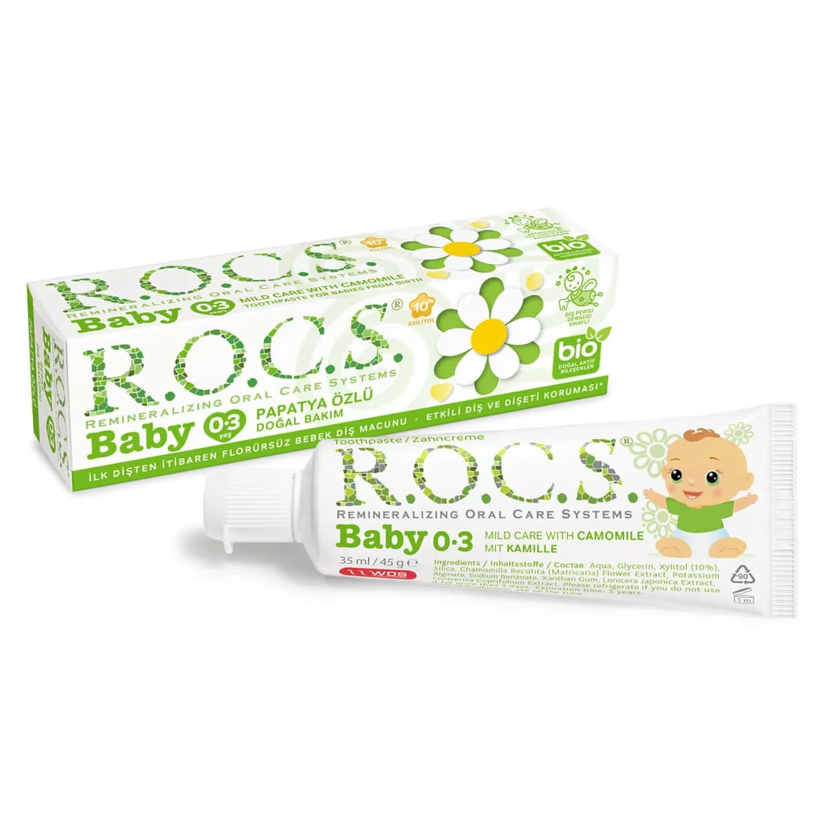 Rocs Diş Macunu Papatya Özlü 0 - 3 Yaş 35 ml