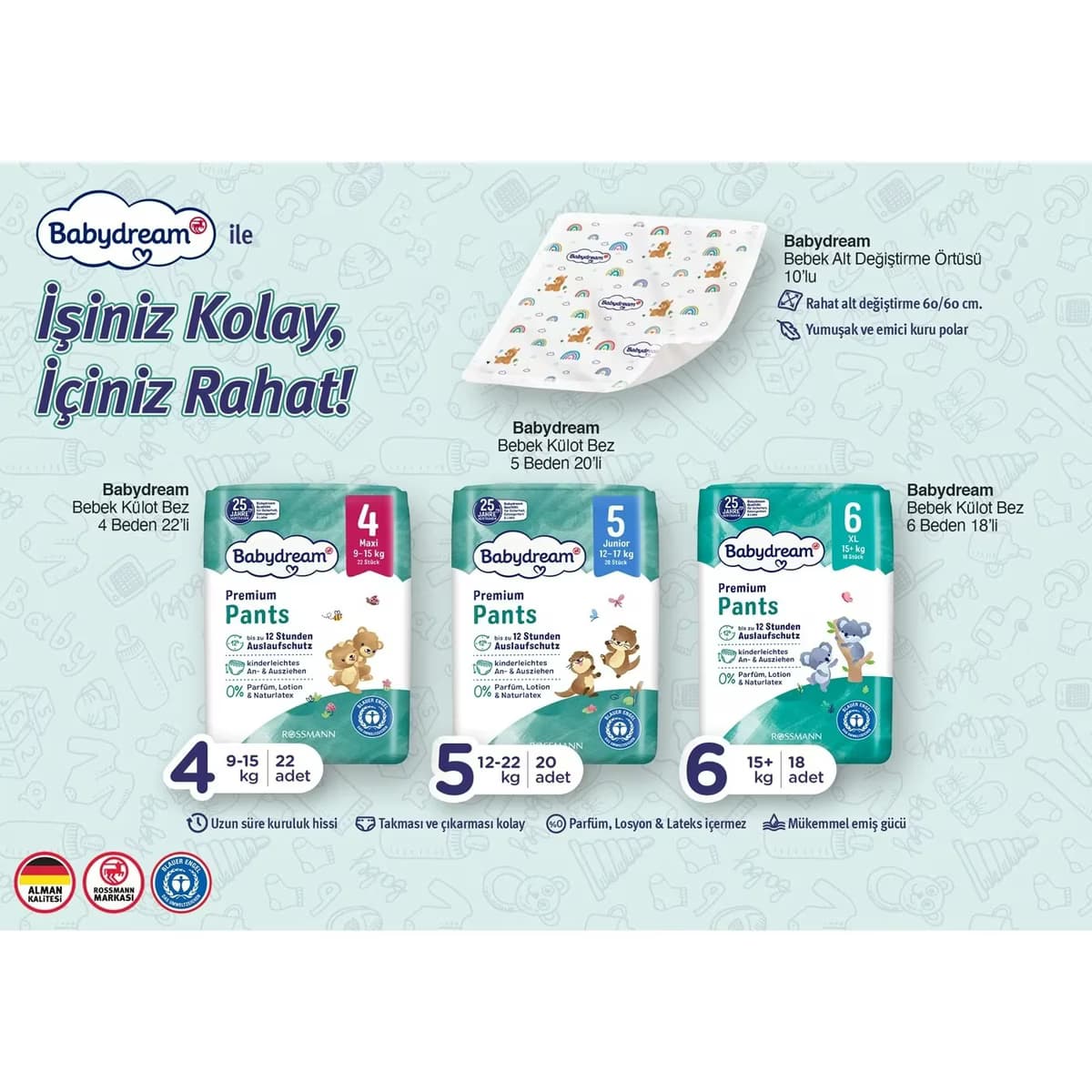 Babydream Bebek Külot Bez 5 Beden 20'li 2