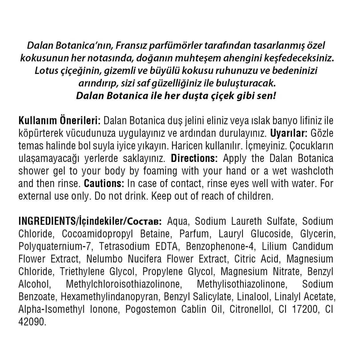 Dalan Botanica Duş Jeli Lotus 450 ml 2