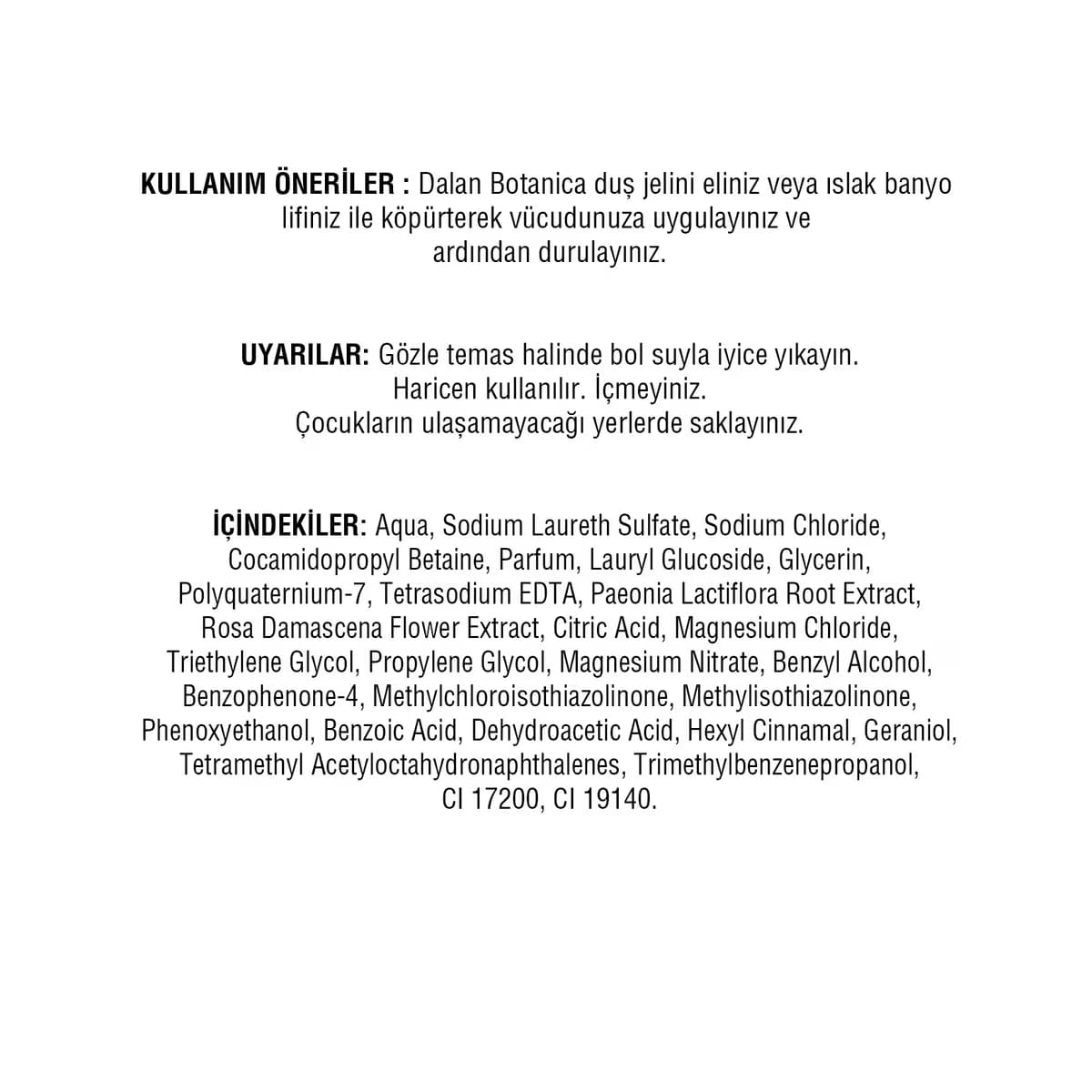 Dalan Botanica Duş Jeli Şakayık 450 ml 2