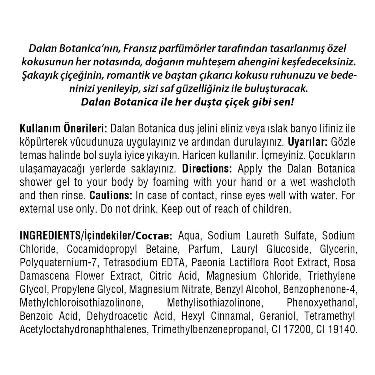 Dalan Botanica Duş Jeli Şakayık 450 ml 4