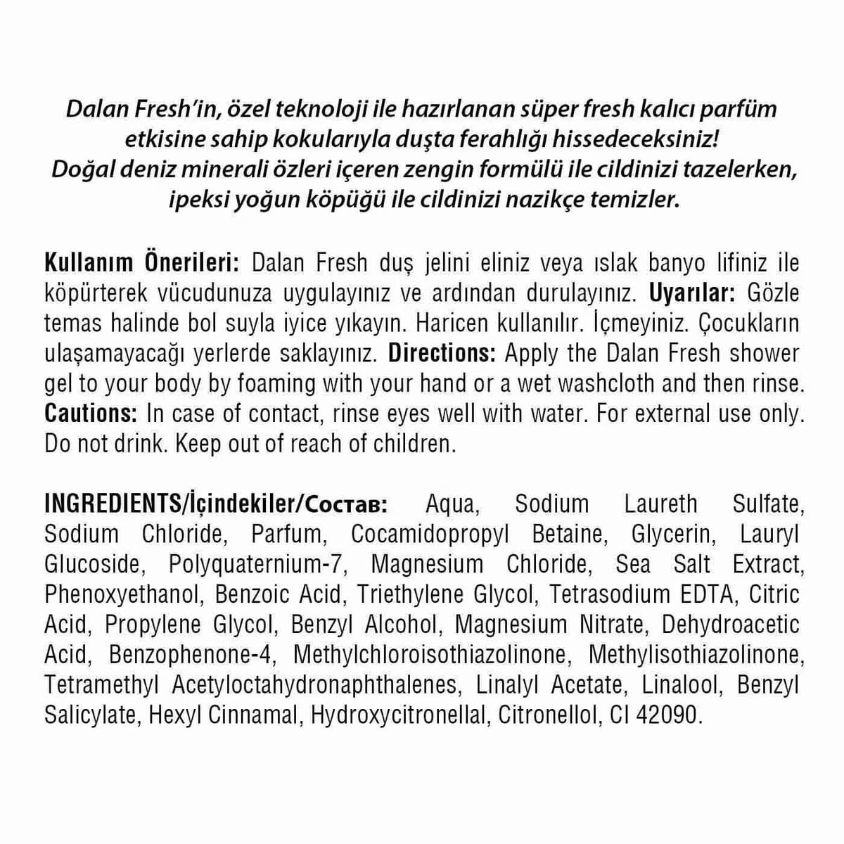 Dalan Fresh Duş Jeli Deniz Minerali 450 ml 4