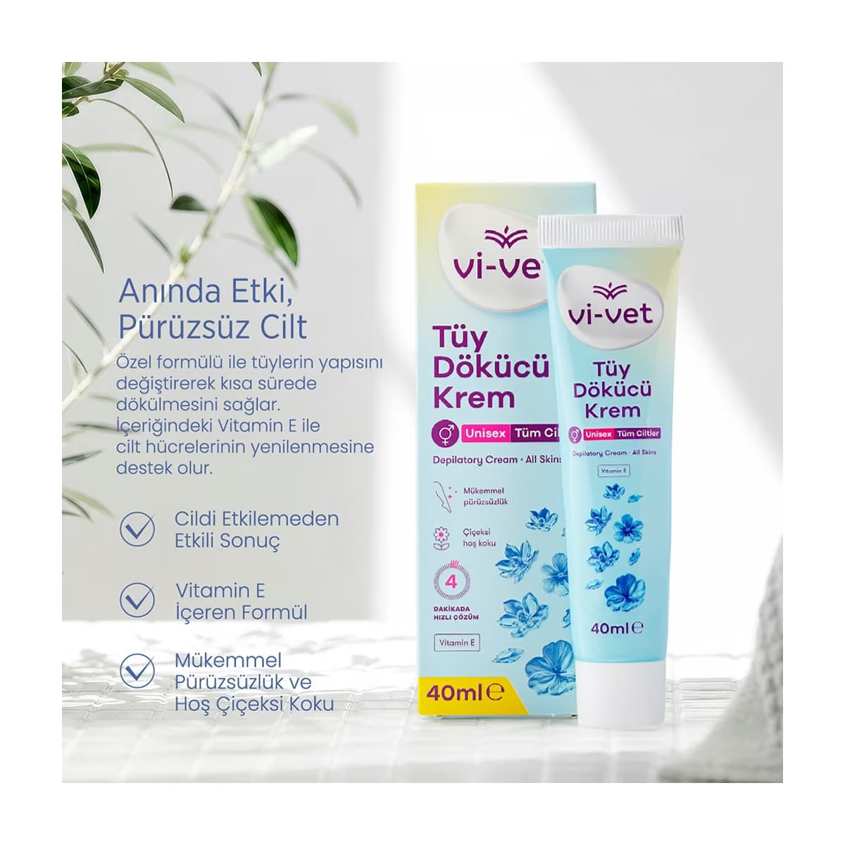 Vi-Vet Unisex Tüy Dökücü Krem 100 ml 3