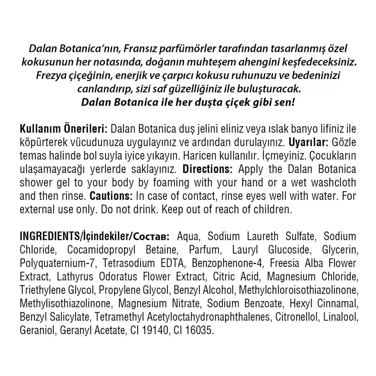 Dalan Botanica Duş Jeli Frezya 450 ml 2