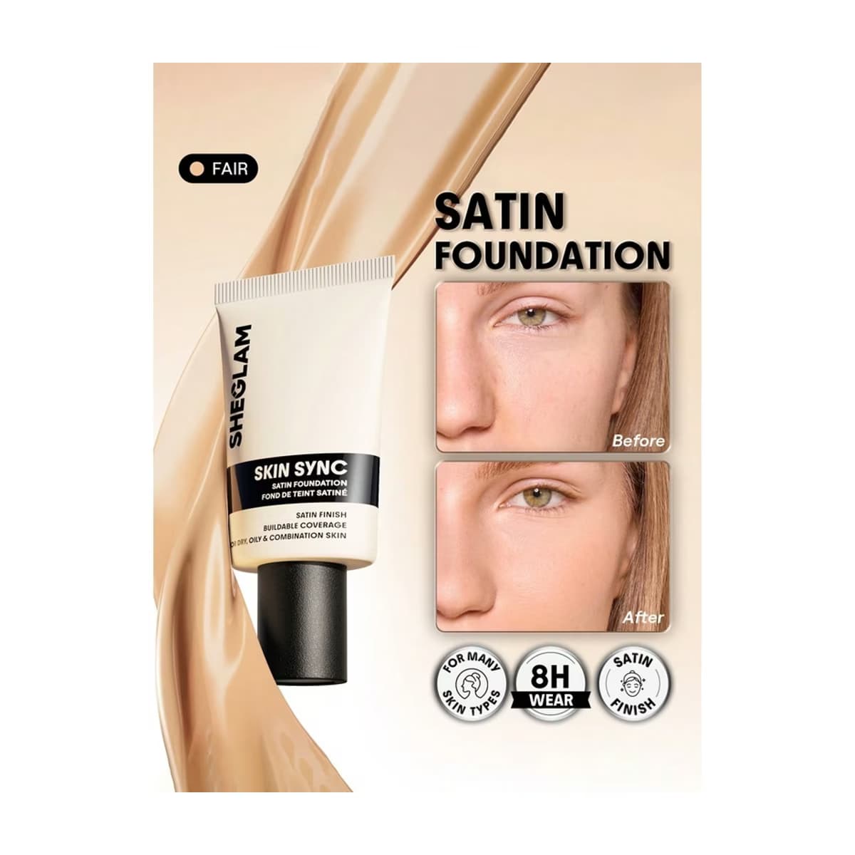 Sheglam Tube Foundation Fondöten Fair 2