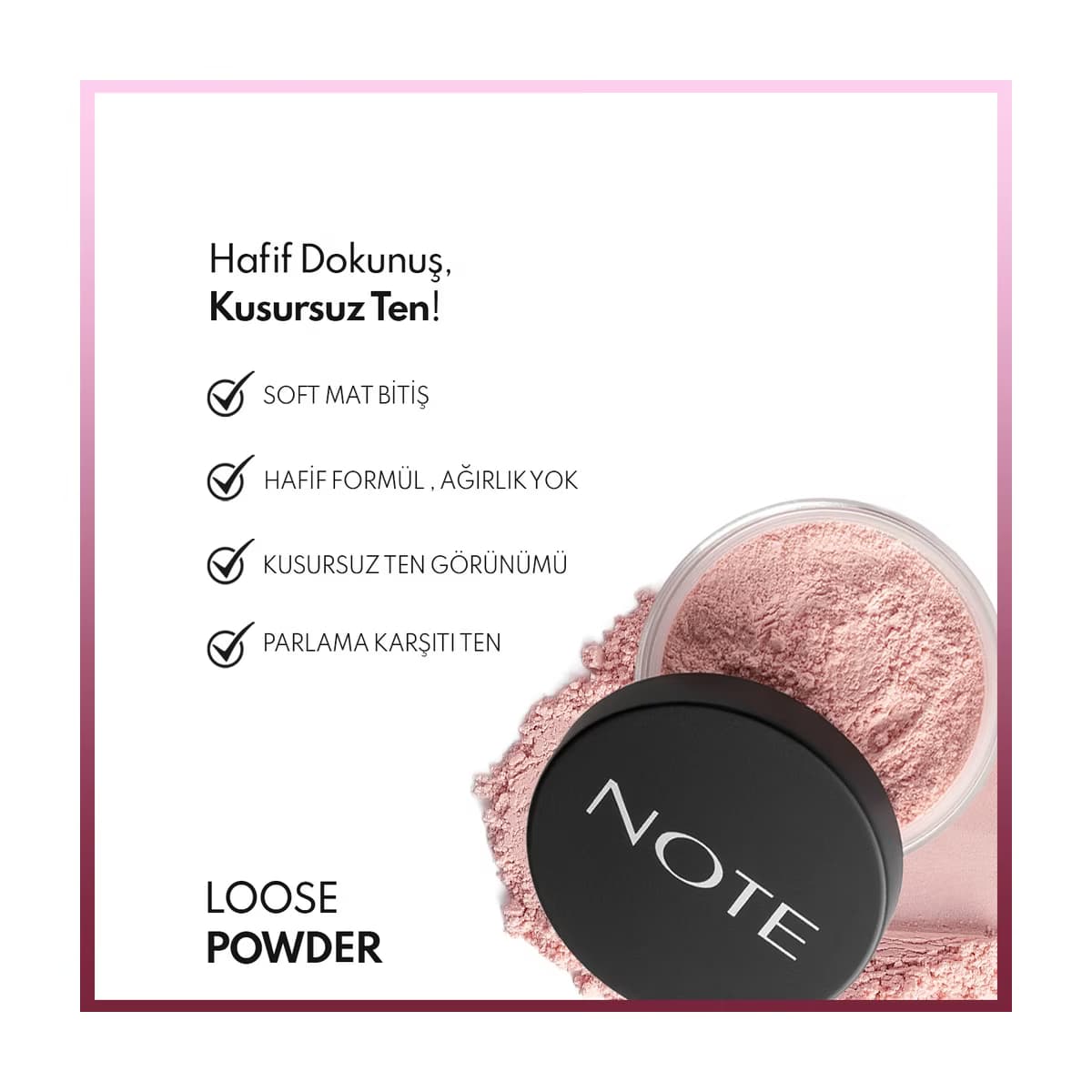 Note Pink Loose Powder Pudra Pembe 2