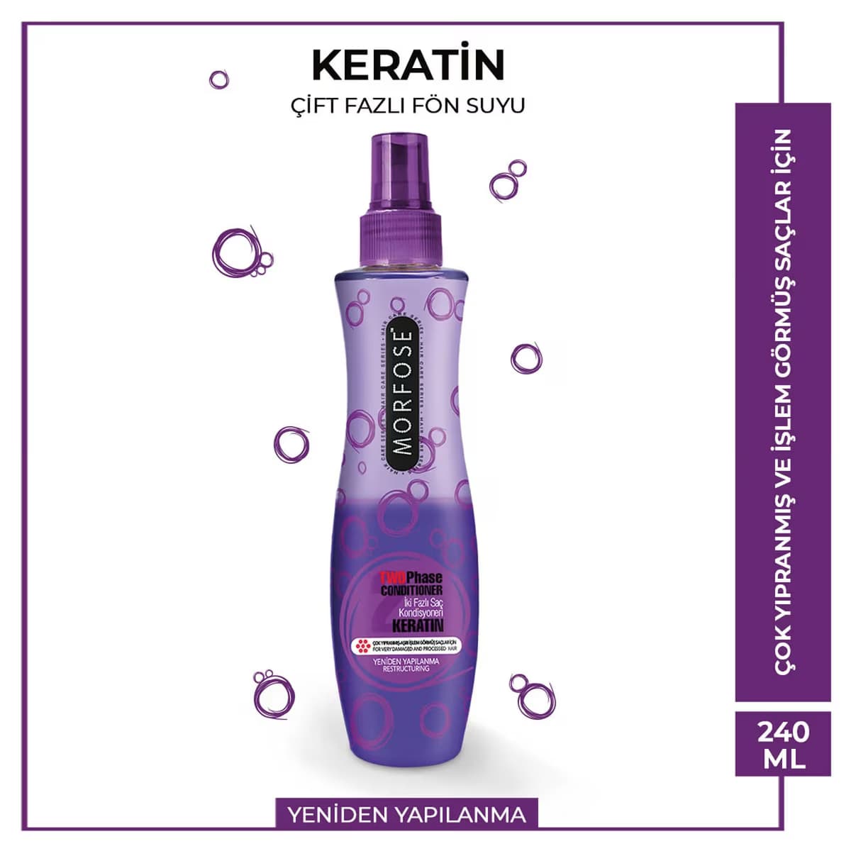 Morfose Keratin Çift Fazlı Fön Suyu 240 ml 2