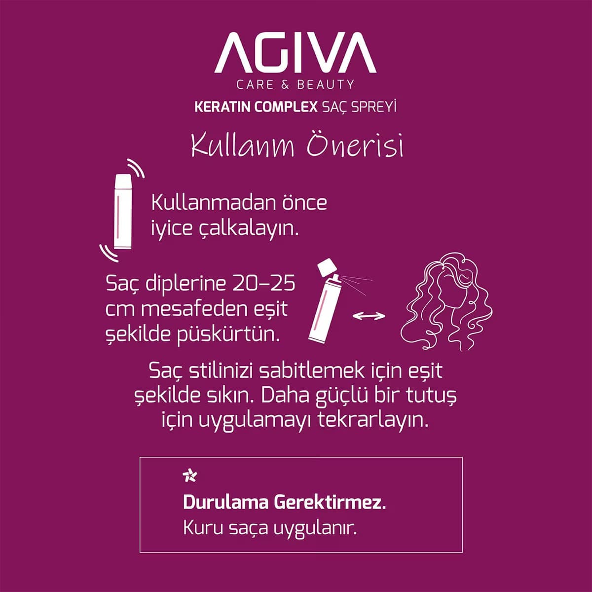 Agiva Saç Spreyi UV ve Isı Koruyucu 250 ml 2