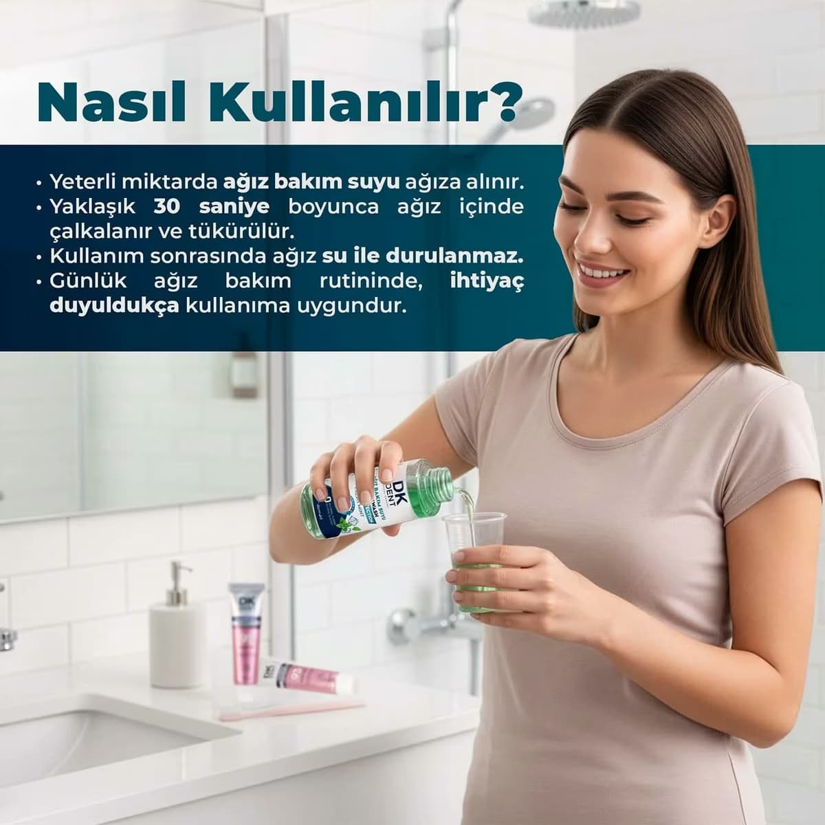 Dk Dent Ağız Bakım Suyu Nane Özlü 100 ml 2