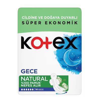 Kotex Natural Hijyenik Ped Ultra, Gece 14'lü