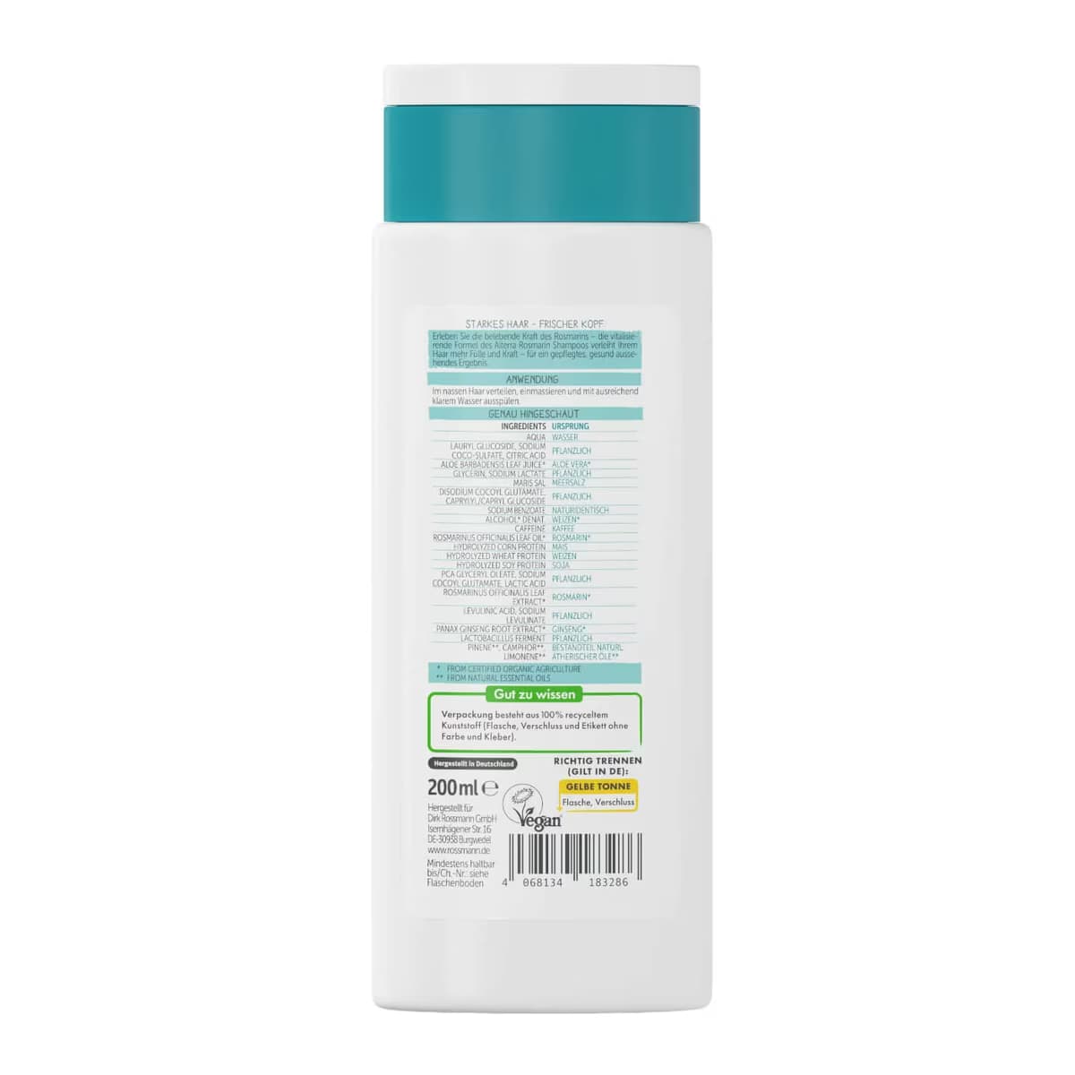 Alterra Şampuan Biberiye ve Kafein 200 ml 2