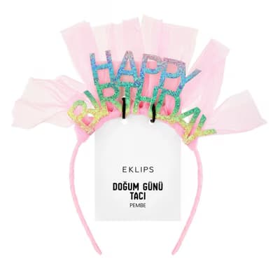 Eklips Doğum Günü Happy Birthday Tacı Pembe