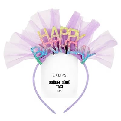 Eklips Doğum Günü Happy Birthday Tacı Lila