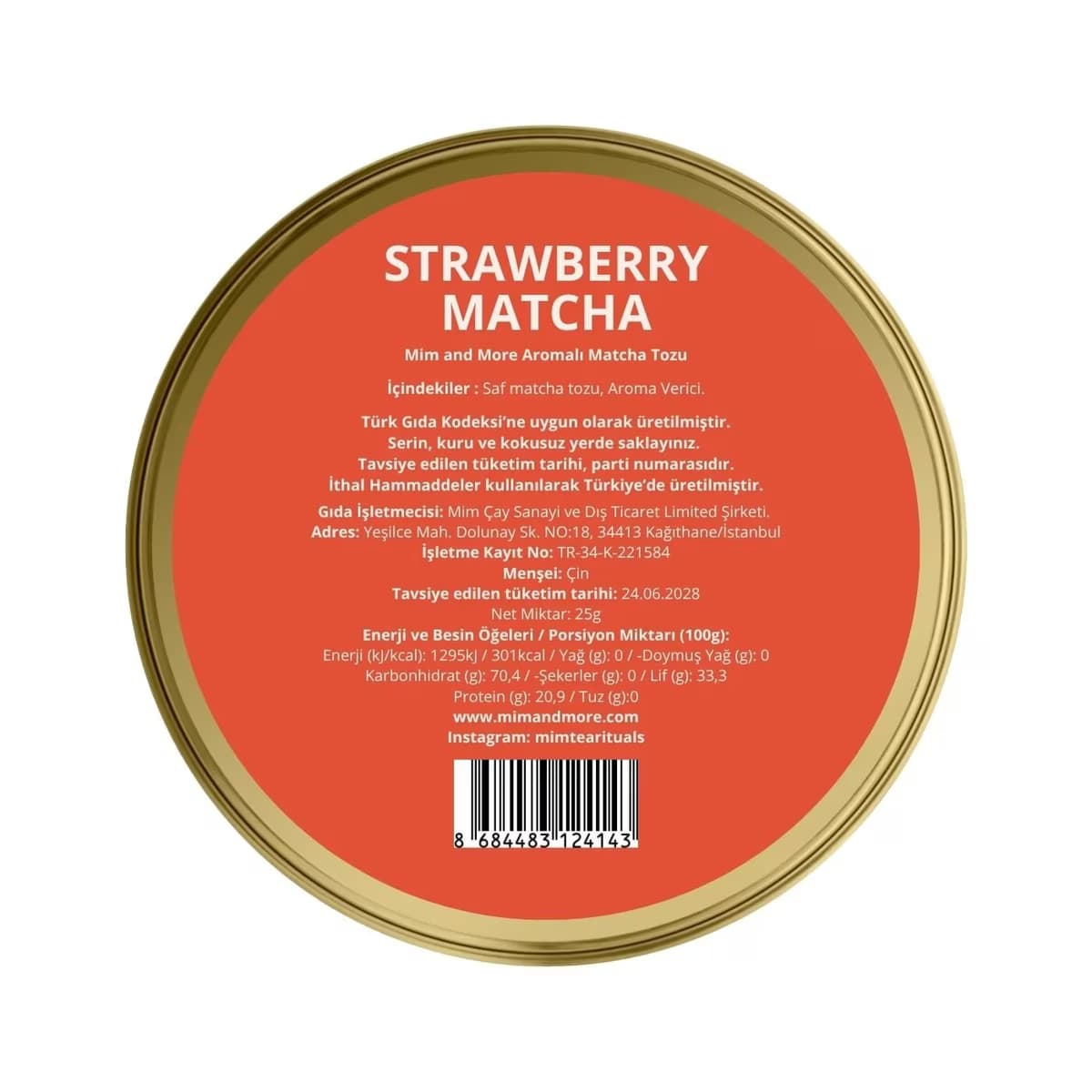 Mim and More Strawberry Matcha Tin 25 gr 2