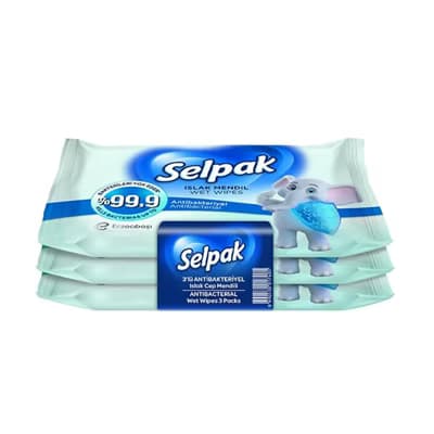 Selpak Islak Cep Mendili Antibakteriyel 3'lü