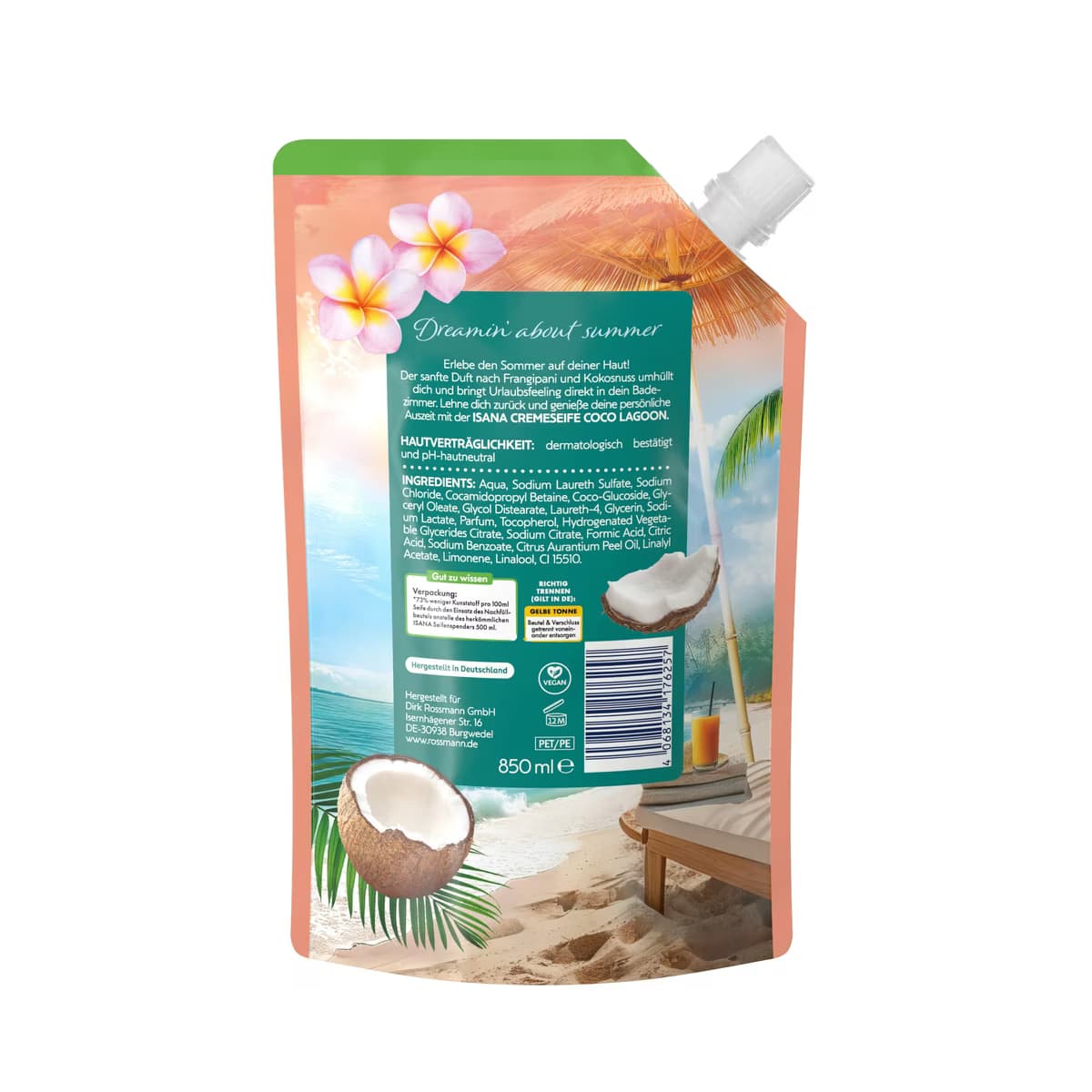Isana Sıvı Sabun Yedek Coconut 850 ml 2