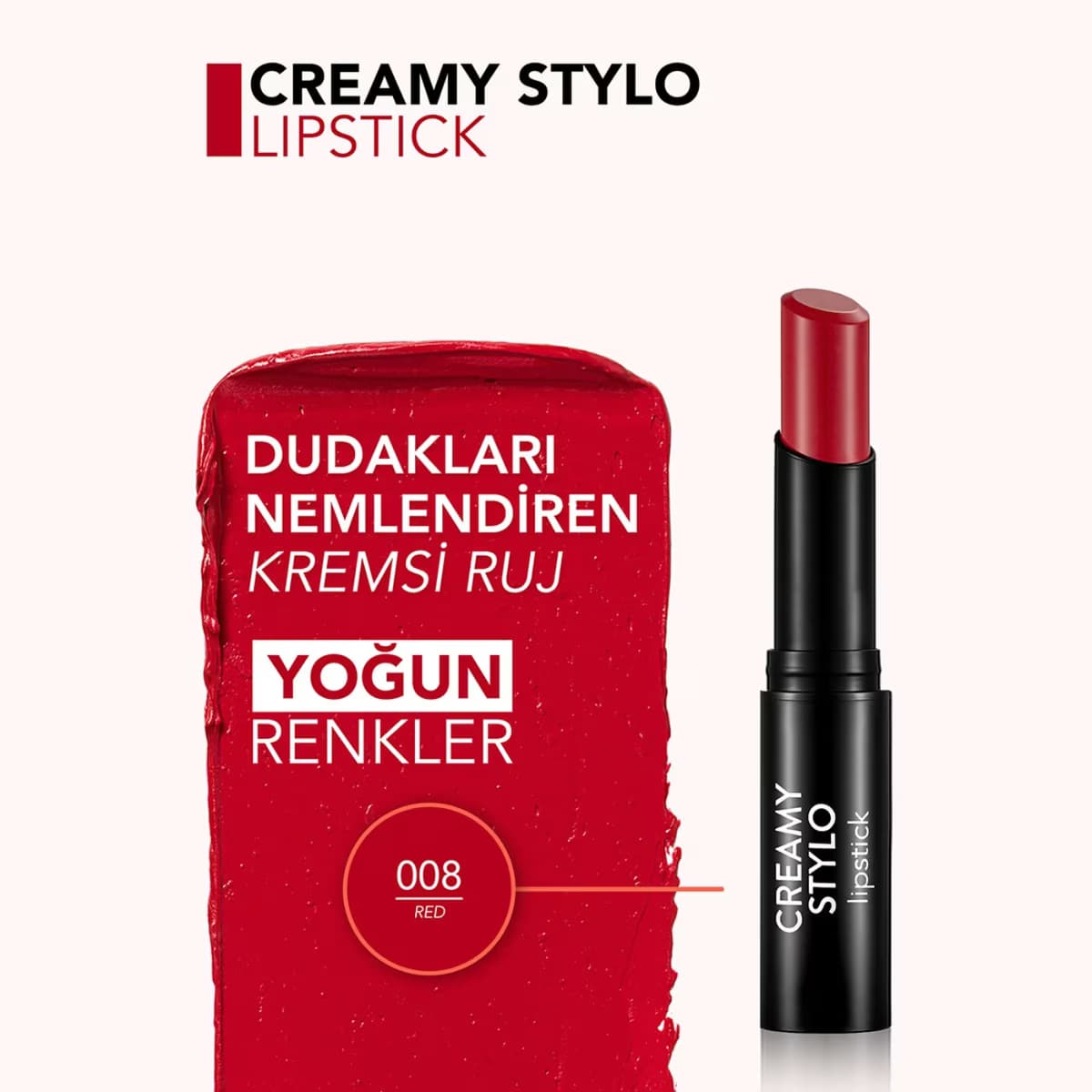 Flormar Ruj Creamy Stylo 08 Red 3 gr 3