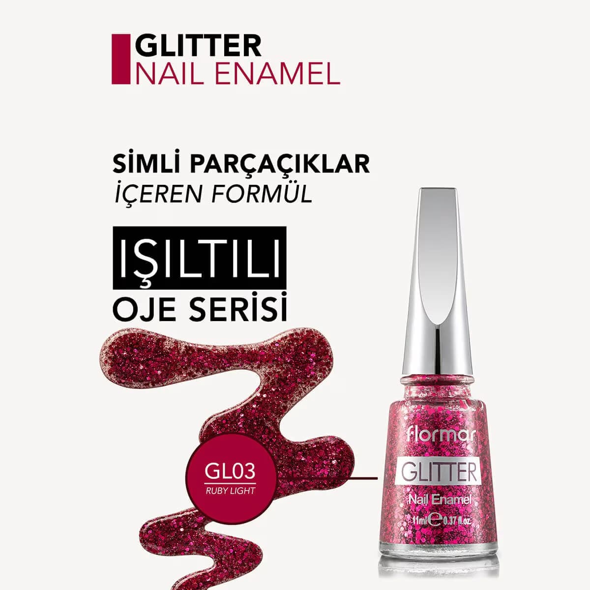 Flormar Oje Glitter GL03 11 ml 4