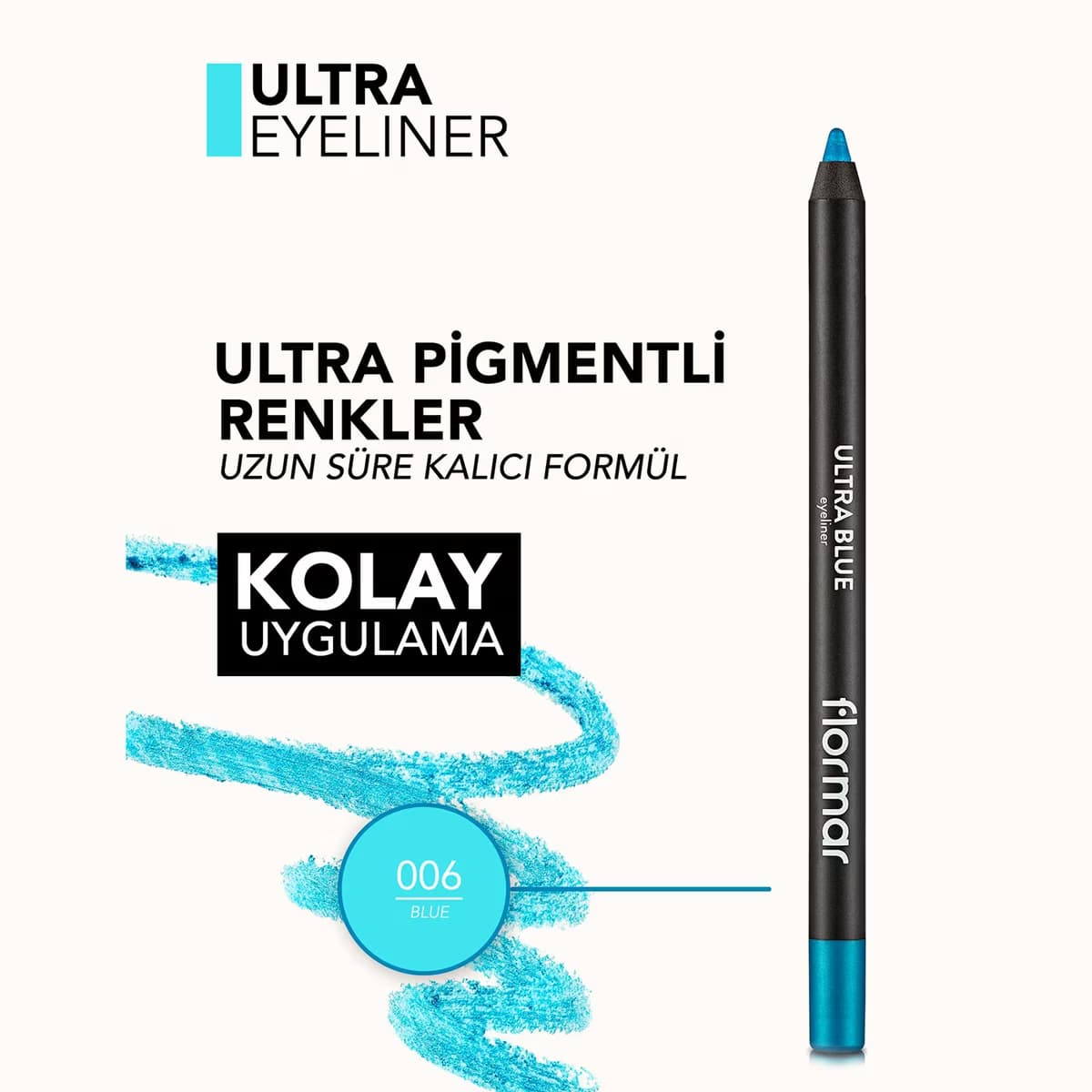 Flormar Eyeliner Ultra Blue 1 adet 2