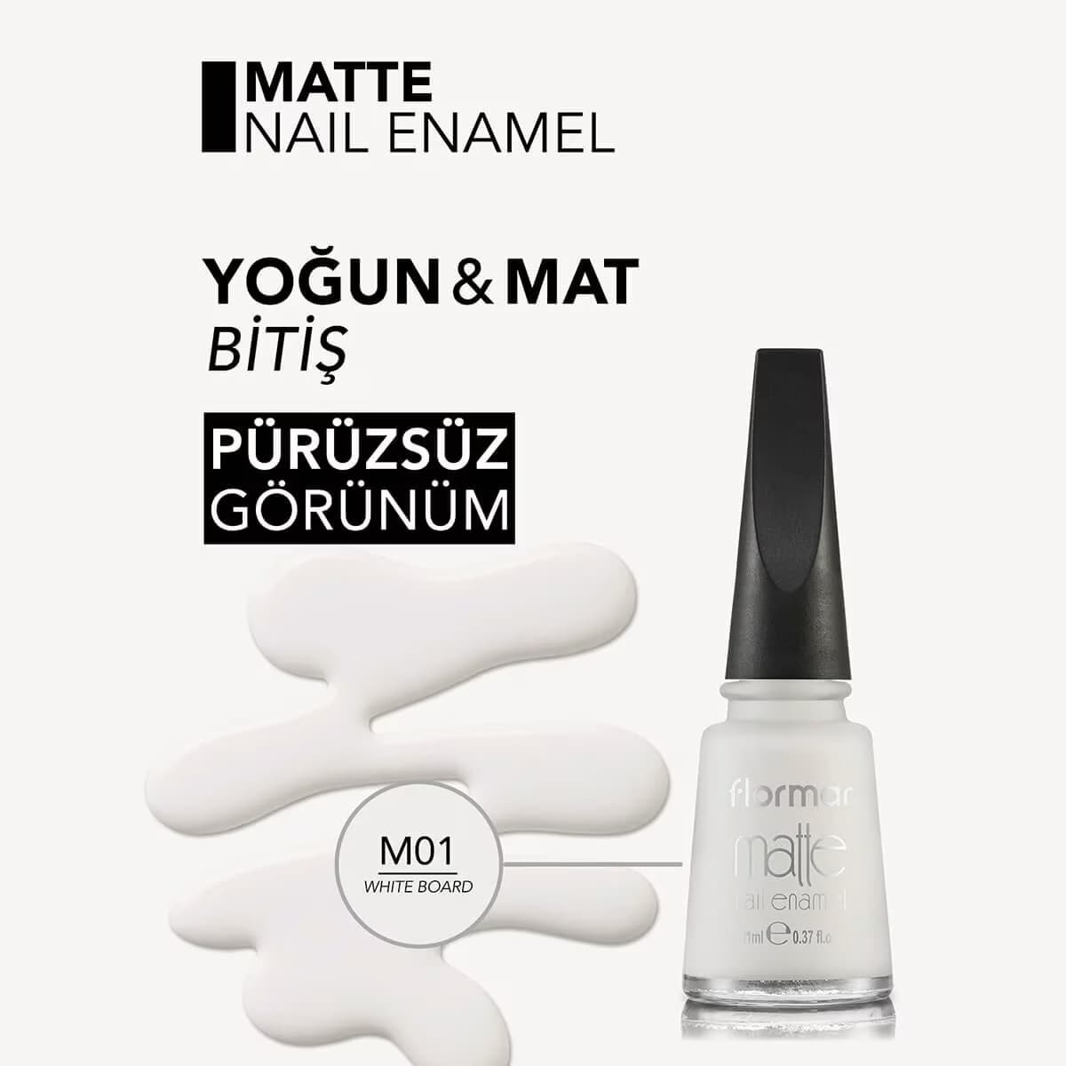 Flormar Oje Mat White Board M01 4