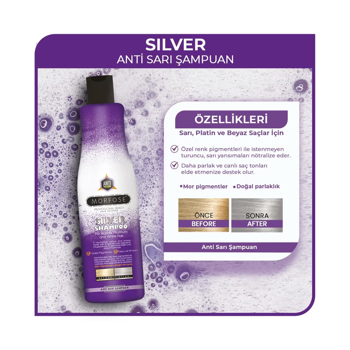 Morfose Silver Şampuan 500 ml - Gratis 3