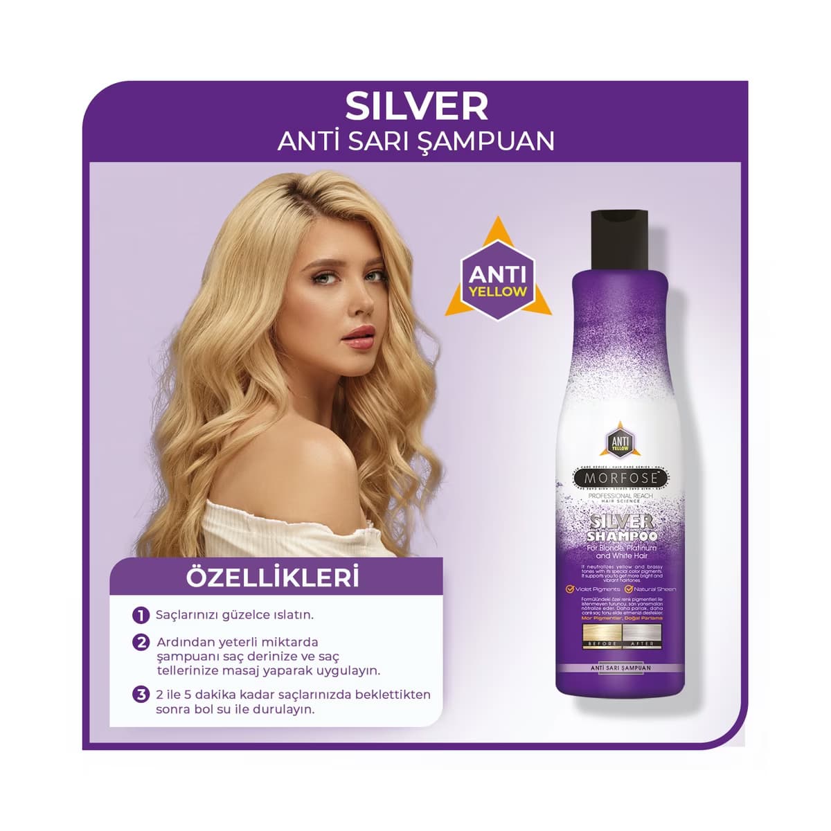 Morfose Silver Şampuan 500 ml - Gratis 4