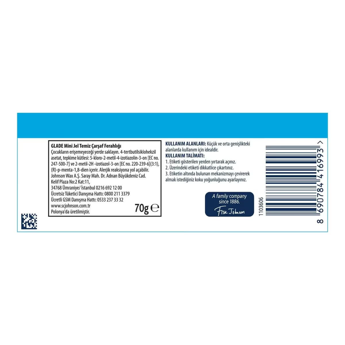 Glade Mini Jel Temiz Çarşaf Ferahlığı 70 gr 2