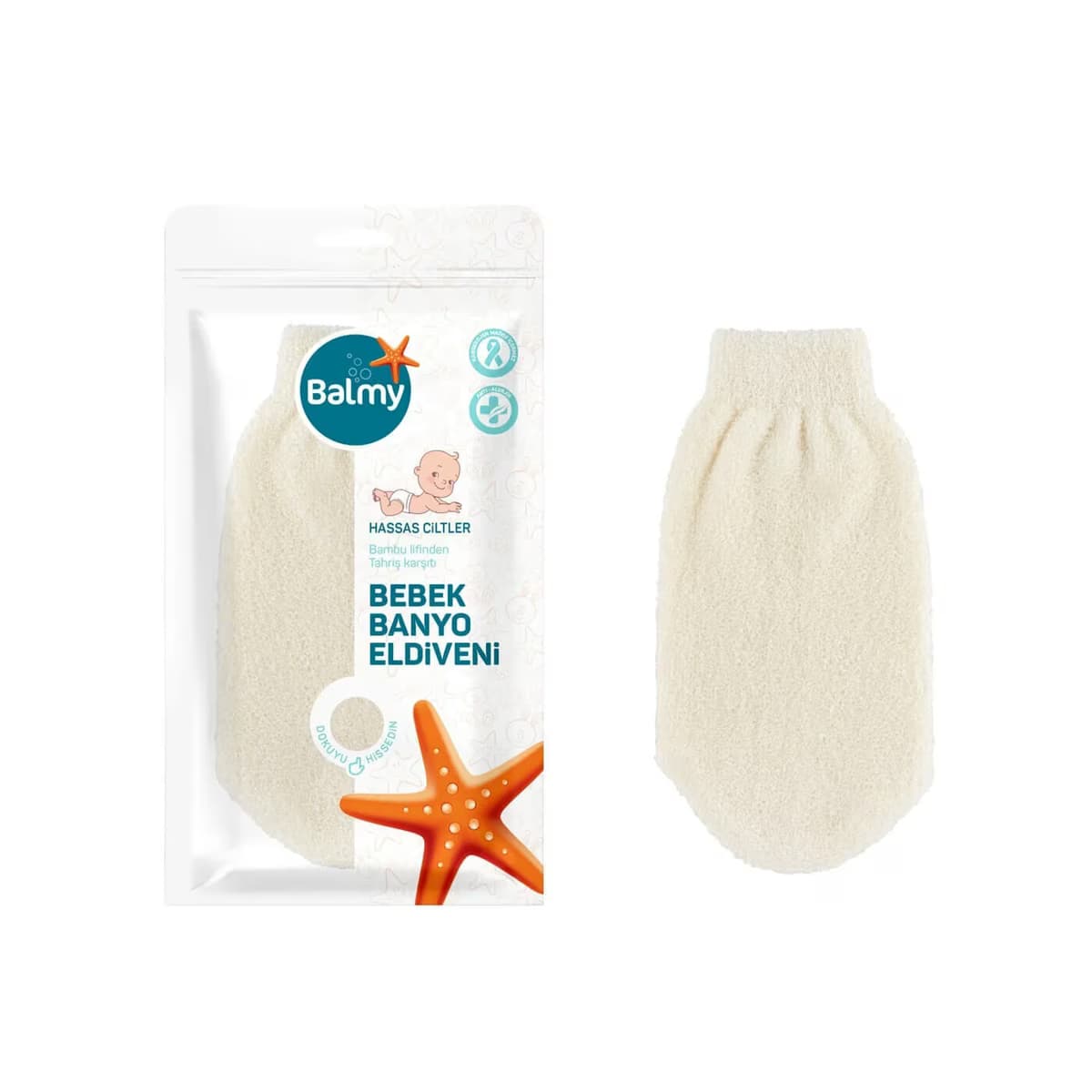 Balmy Bebek Banyo Eldiveni Bambu 1 adet 2