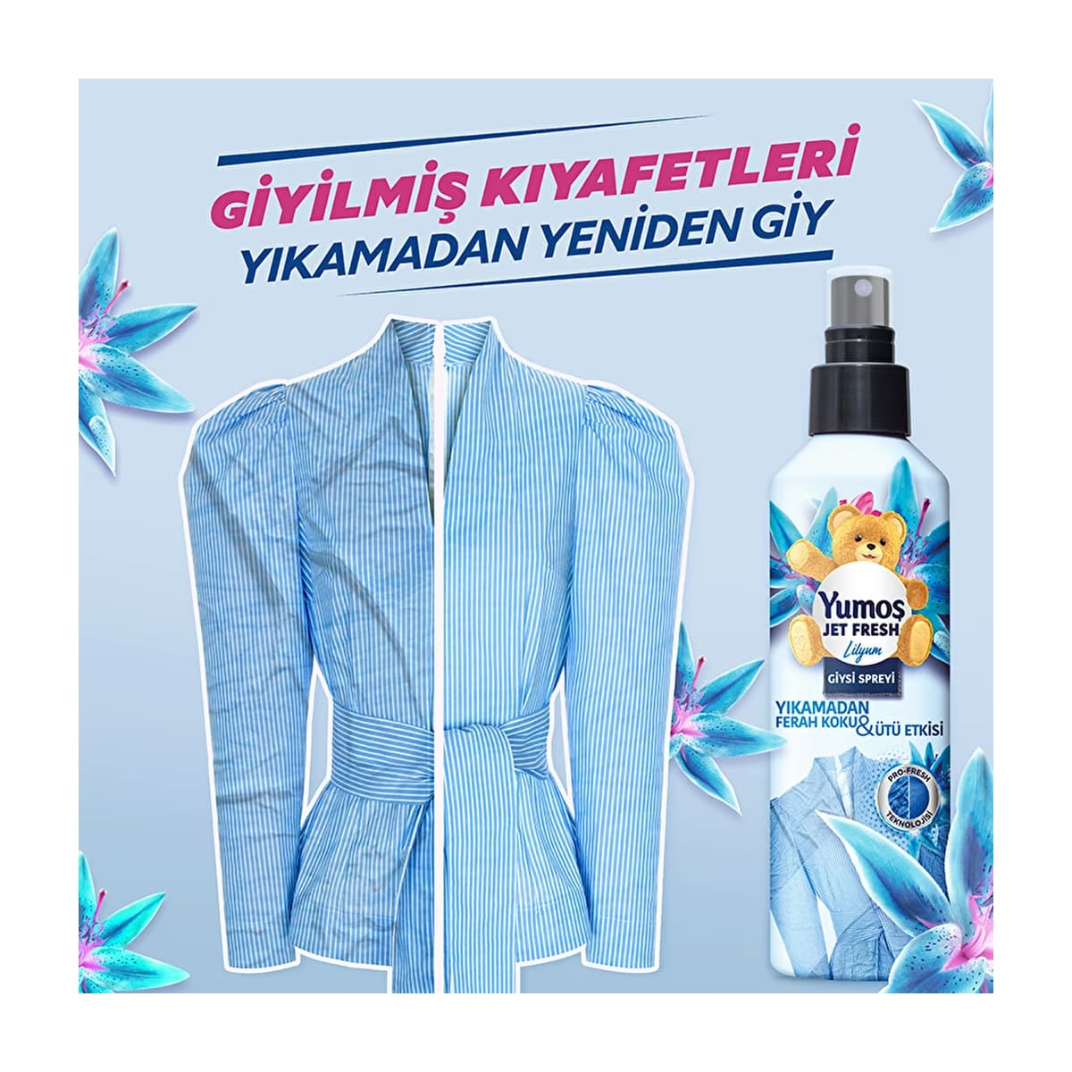 Yumoş Jet Fresh Sprey Lilyum 200 ml - Gratis 4