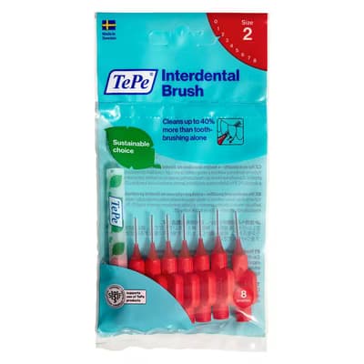 Tepe Arayüz Fırçası 0.5 mm Kırmızı 8'li