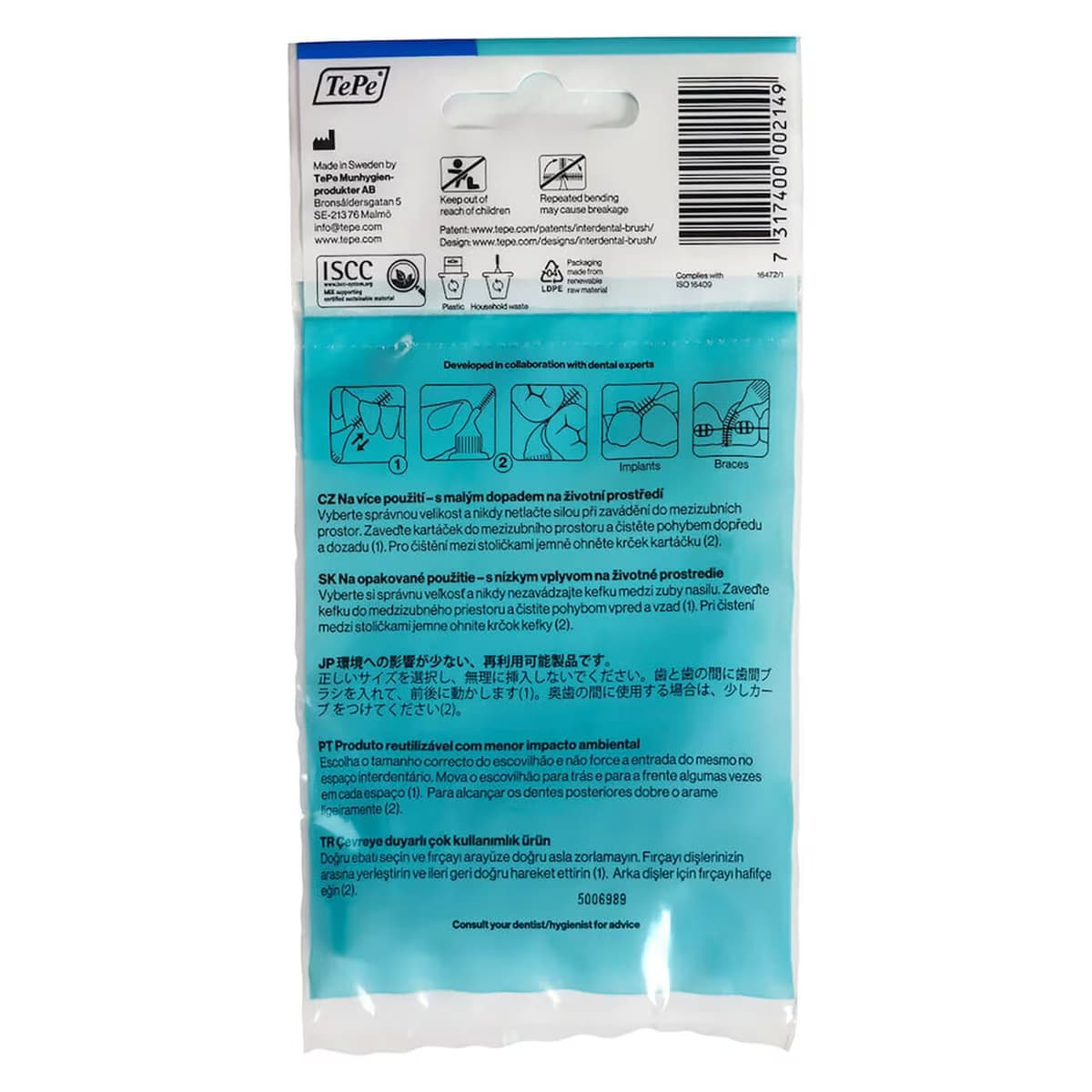 Tepe Arayüz Fırçası 0.6 mm Mavi 8'li 2