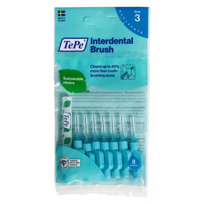 Tepe Arayüz Fırçası 0.6 mm Mavi 8'li