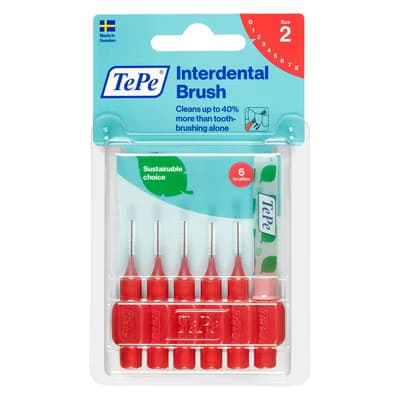 Tepe Arayüz Fırçası Blister 0.5 mm Kırmızı 6'lı